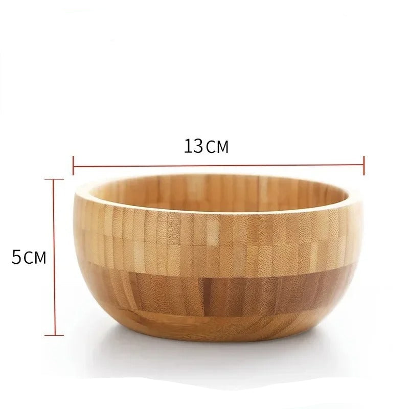Saladier en bambou naturel Élégance artisanale pour préparer et servir vos recettes, diamètre de 13 cm