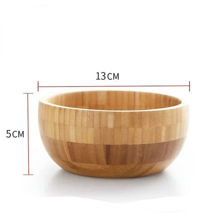 Saladier en bambou naturel Élégance artisanale pour préparer et servir vos recettes, diamètre de 13 cm