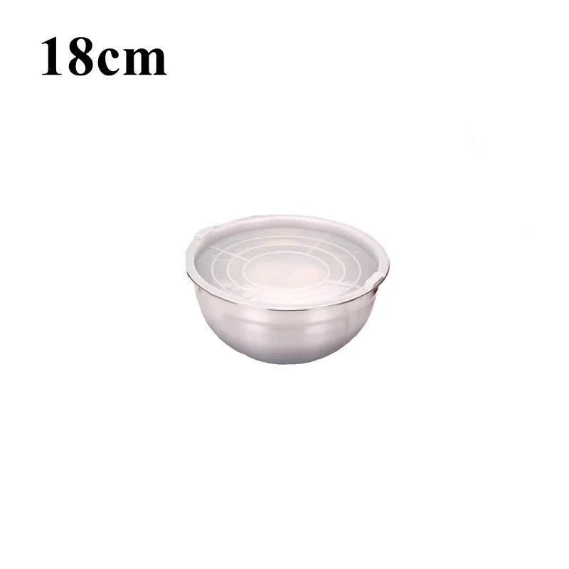 Saladier Inox avec Couvercle Bol à Mélanger Hermétique pour Cuisine et Pâtisserie de 18 cm