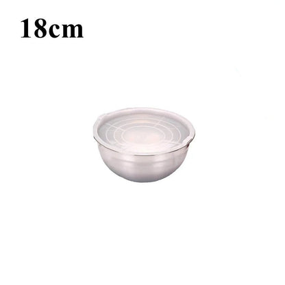 Saladier Inox avec Couvercle Bol à Mélanger Hermétique pour Cuisine et Pâtisserie de 18 cm