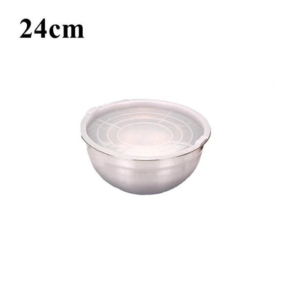 Saladier Inox avec Couvercle Bol à Mélanger Hermétique pour Cuisine et Pâtisserie de 24 cm