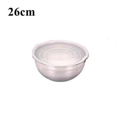 Saladier Inox avec Couvercle Bol à Mélanger Hermétique pour Cuisine et Pâtisserie de 26 cm