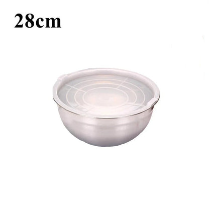Saladier Inox avec Couvercle Bol à Mélanger Hermétique pour Cuisine et Pâtisserie de 28 cm