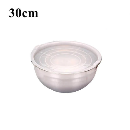 Saladier Inox avec Couvercle Bol à Mélanger Hermétique pour Cuisine et Pâtisserie de 30 cm