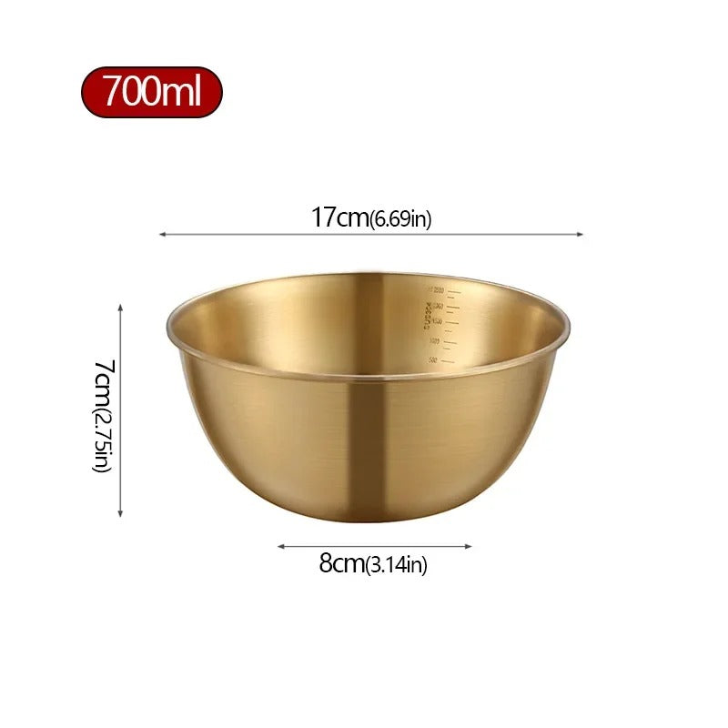 Saladier inox pâtisserie avec graduation Bol en acier inoxydable 304 anti brûlure de 700ml, 17 cm de diamètre