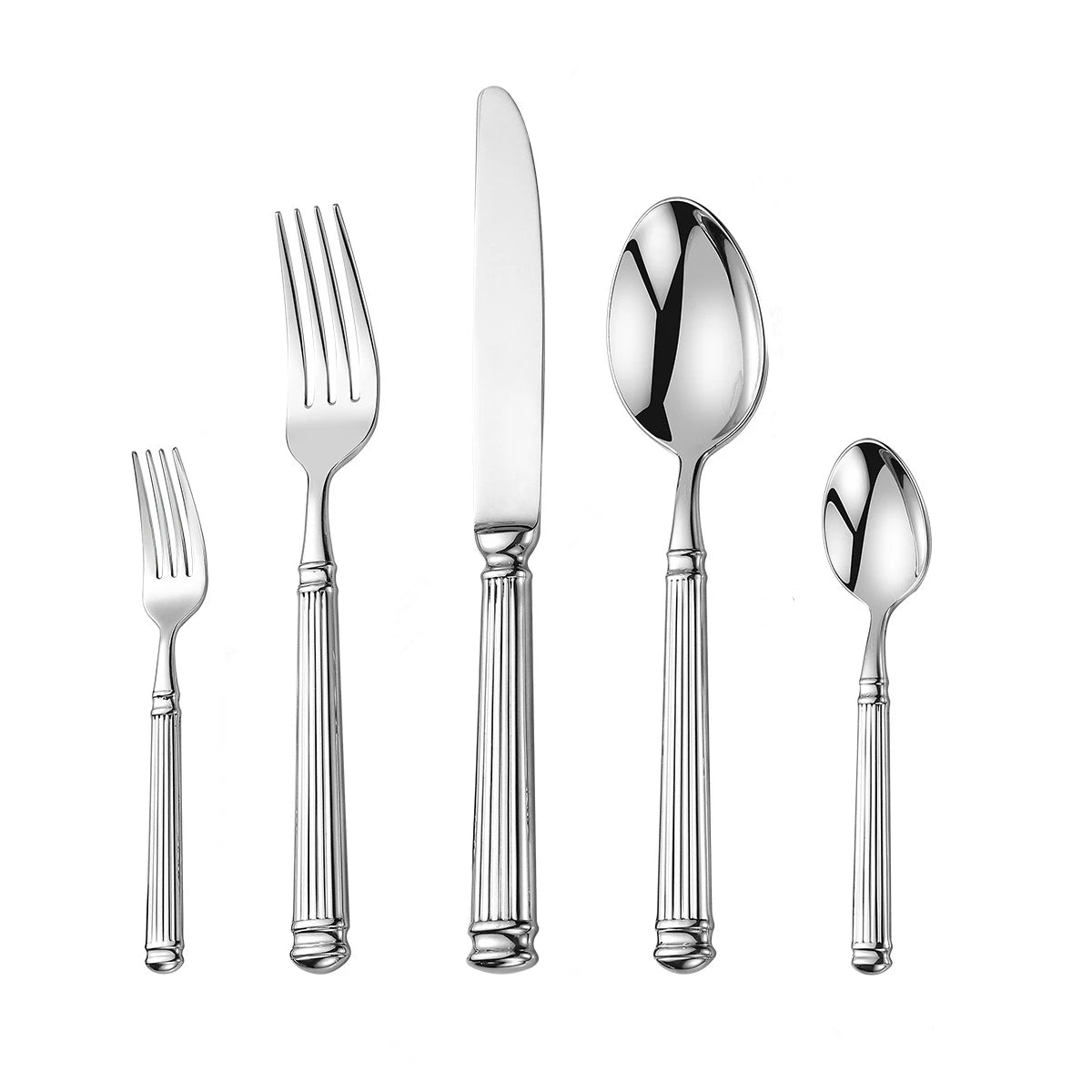 Service de couverts inox gravés – Set cuillère fourchette couteau avec design élégant et brillant