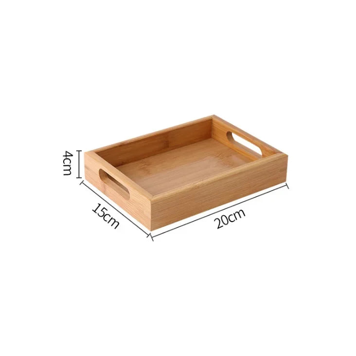 Plateau en Bambou avec Poignées – Service & Déco, rectangulaire de 20cm x 15cm pour la présentation élégante