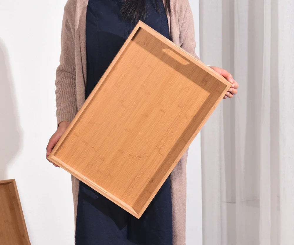 Plateau en Bambou avec Poignées – Service & Déco, parfait pour présenter vos plats avec élégance