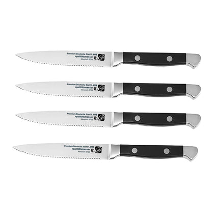 Set 4 Couteaux à Steak – Acier Allemand Premium avec poignées ergonomiques pour une coupe précise
