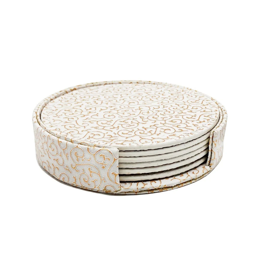 Set de 6 Dessous de Verre en similicuir avec Support élégant pour protéger vos surfaces