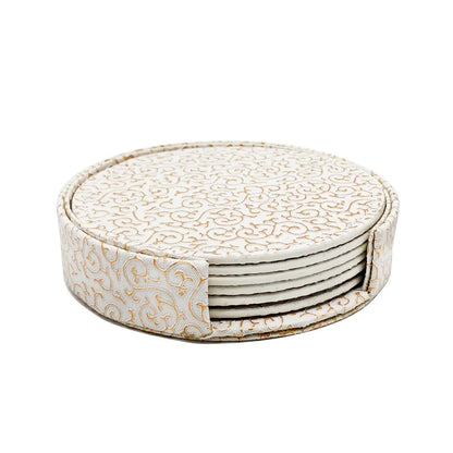 Set de 6 Dessous de Verre en similicuir avec Support élégant pour protéger vos surfaces