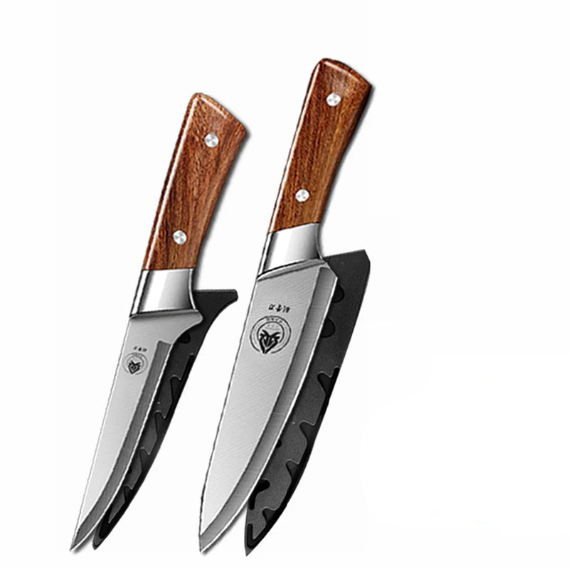 Set de Couteaux Professionnels Bois avec manches en bois et lames en acier inoxydable