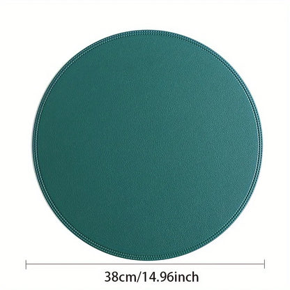 Sets de Table Antidérapants Double Face en Similicuir Vert de 38cm pour Ajouter du Style à Votre Table