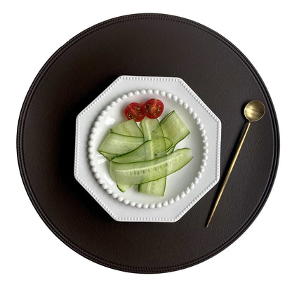 Sets de Table Antidérapants Double Face – Style Américain avec assiette en porcelaine et décorations de légumes