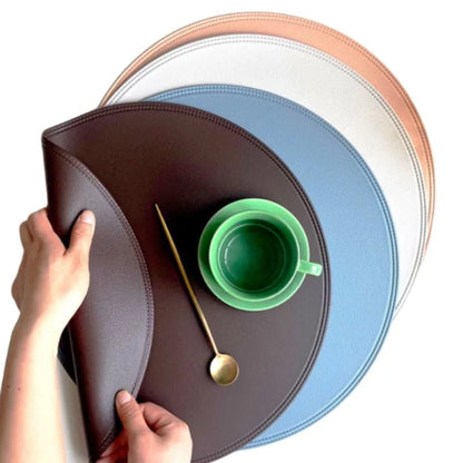 Sets de Table Antidérapants Double Face – Style Américain en cuir, disponibles en plusieurs couleurs élégantes