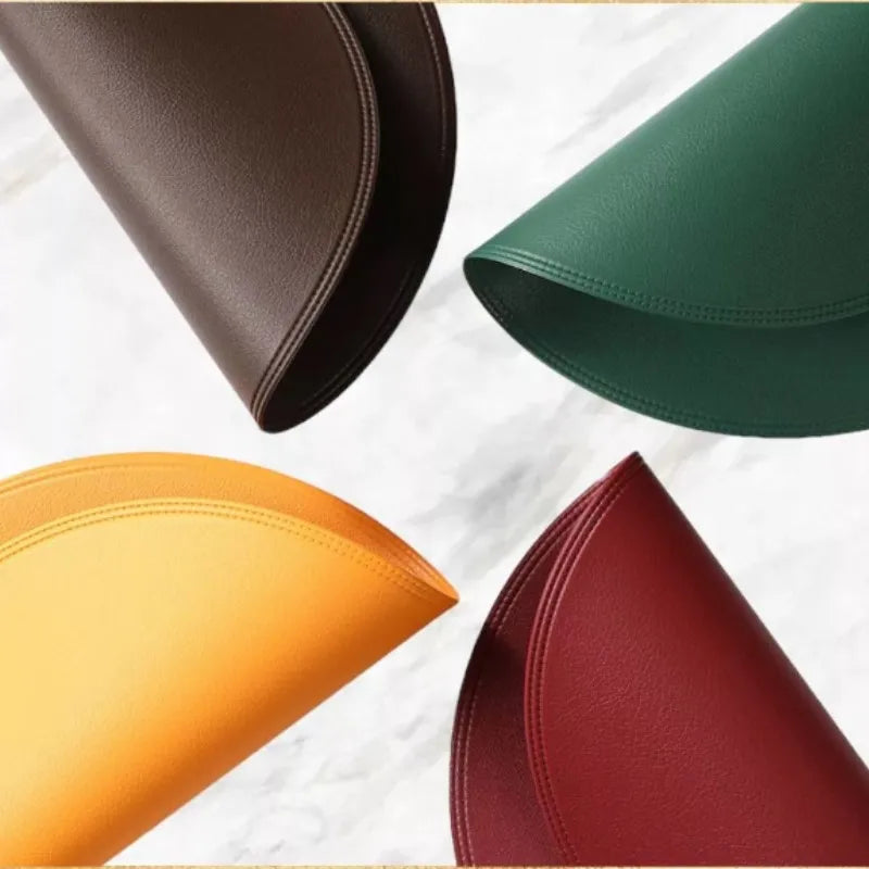 Sets de Table Antidérapants Double Face – Style Américain en couleur marron, vert, jaune et rouge