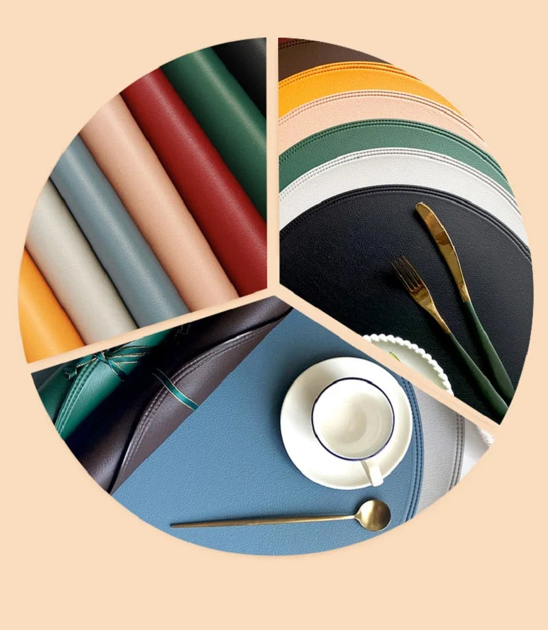 Sets de Table Antidérapants Double Face – Style Américain en différentes couleurs avec couverts en métal