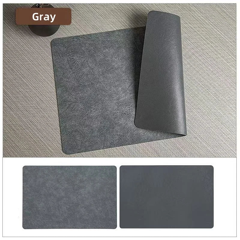 Sets de table design en cuir gris – Résistants et faciles à nettoyer sur une surface en bois