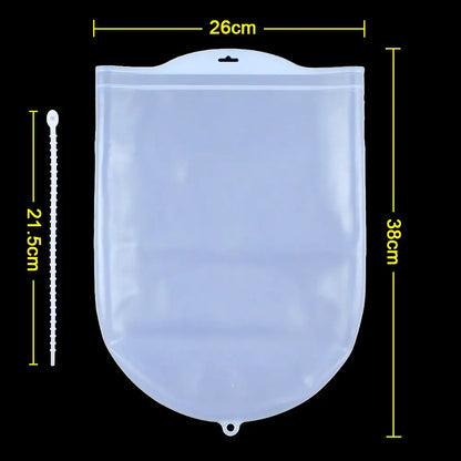 Sac Mélangeur Pâte Silicone – 1,5 kg Réutilisable transparent avec dimensions affichées