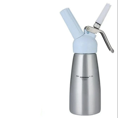 Siphon à Chantilly en Inox – 250 ou 500 ml avec bouchon bleu pour préparations légères en pâtisserie