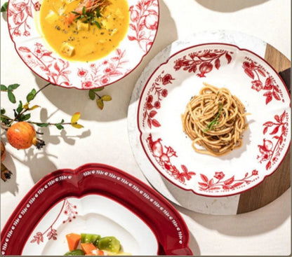 Bol et Assiette en Céramique SOLECASA avec motifs floraux, parfaits pour servir des plats délicieux