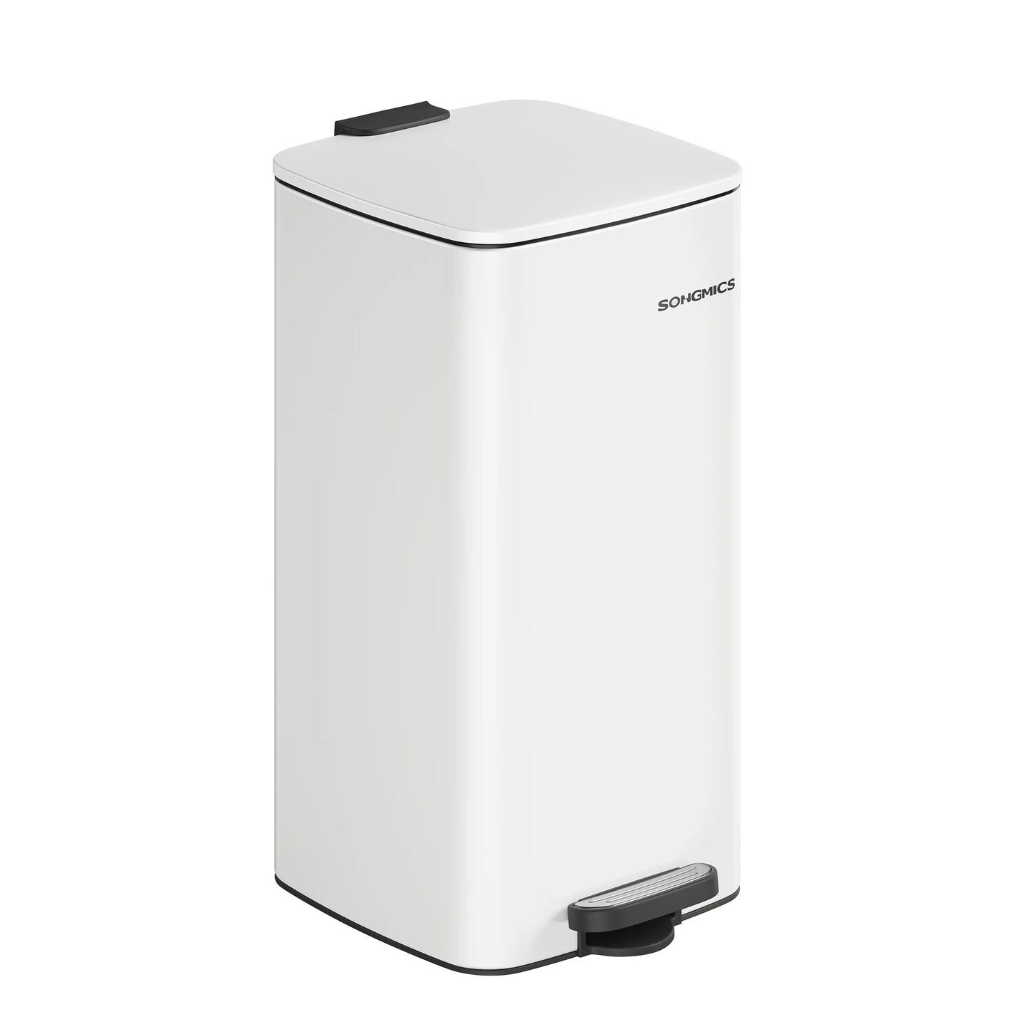 Poubelle de Cuisine 30 L à Pédale en Acier Blanche avec Design Épuré et Facile à Utiliser