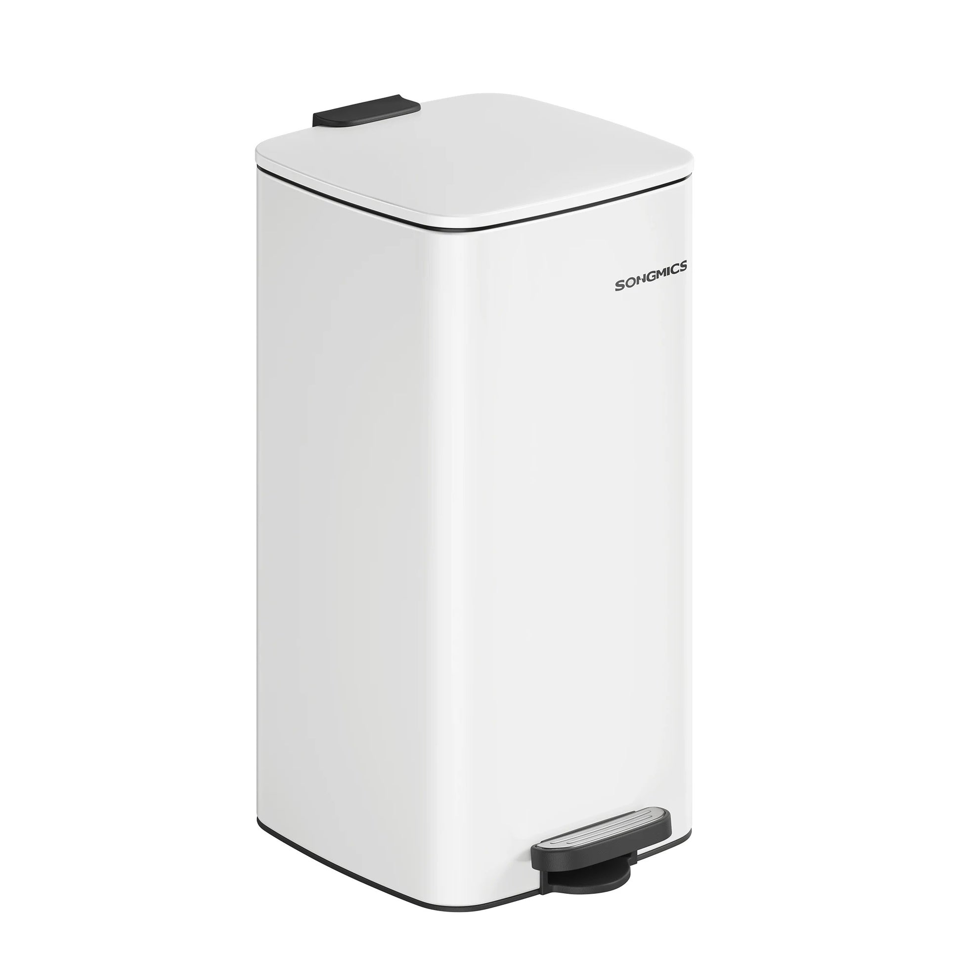 Poubelle de Cuisine 30 L à Pédale en Acier Blanche avec Design Épuré et Facile à Utiliser