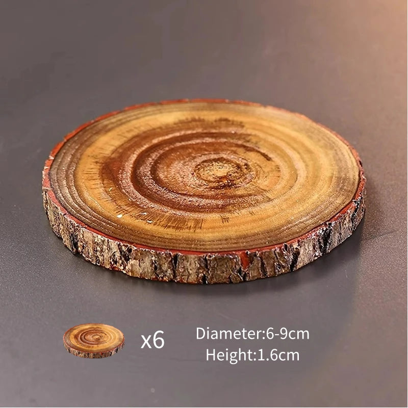 Sous-Verres Ronds en Bois – Lot 1, 2 / 6 pièces, Mesurant 6-9 cm de diamètre pour protéger vos surfaces