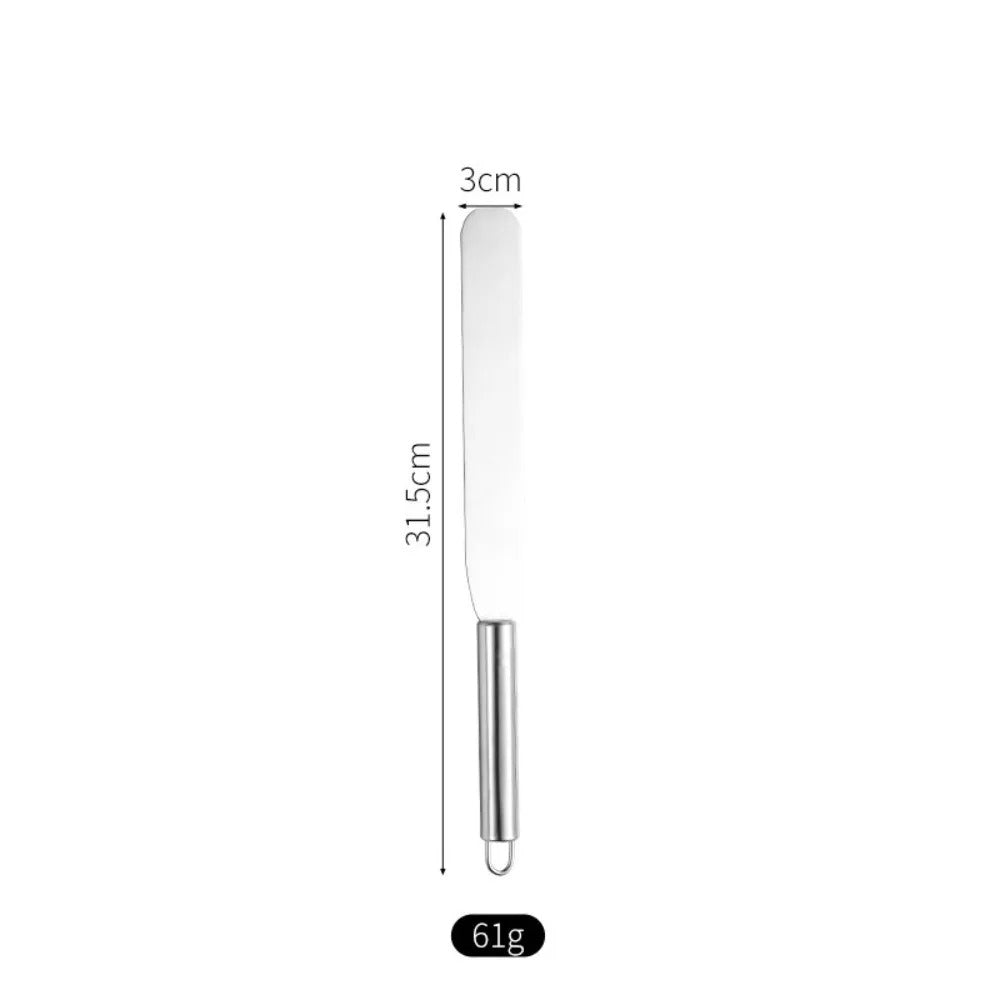 Spatule Coudée à Glaçage en Inox – Droite ou Courbée, mesurant 31,5 cm de longueur, idéale pour la pâtisserie