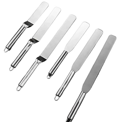 Ensemble de spatules coudées à glaçage en inox – droite ou courbée, idéal pour la pâtisserie