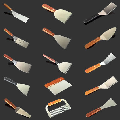 Variété de spatules de cuisine en inox pour plancha, barbecue et cuisson précise 31 modèles durables