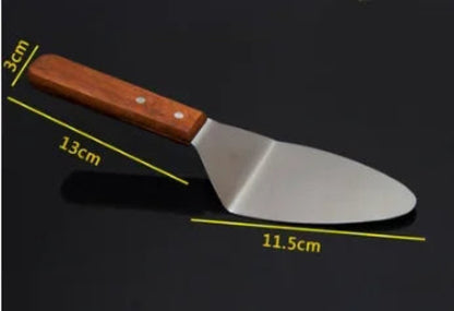 Spatule de Cuisine en Inox pour Plancha, Barbecue et Cuisson Précise avec Manche en Bois 