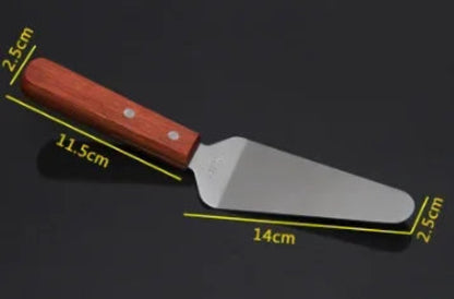 Spatule de Cuisine Inox avec manche en bois mesurant 14 cm de long et 2,5 cm de large, idéale pour la cuisine