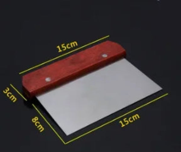 Spatule de Cuisine Inox de 15 cm avec manche rouge, idéale pour préparer vos plats facilement