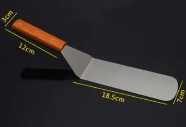 Spatule de Cuisine Inox avec Manche en Bois de 18,5 cm pour la Cuisine - 28 Modèles au Choix