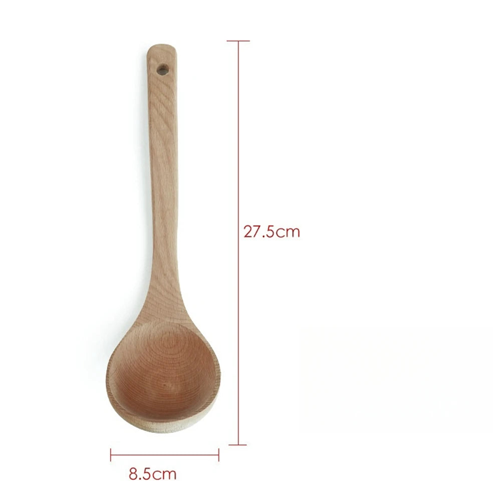 Spatule en Bois Naturel – Ustensile Sain Anti-rayures mesurant 27,5 cm de long avec tête large de 8,5 cm