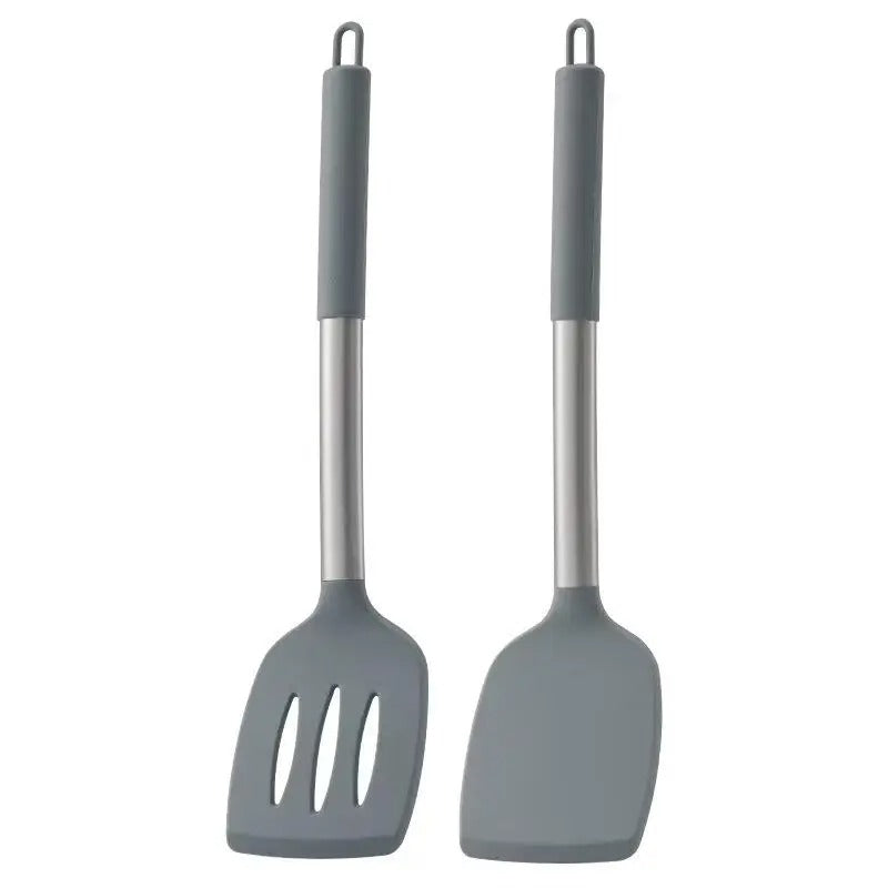 Ensemble de spatules en silicone résistante à la chaleur pour poêle antiadhésive avec poignées ergonomiques