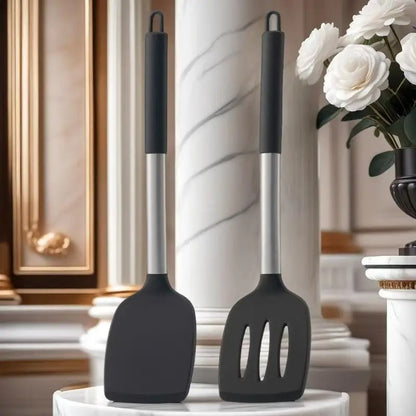 Ensemble de spatule en silicone résistante à la chaleur pour poêle antiadhésive avec poignée ergonomique