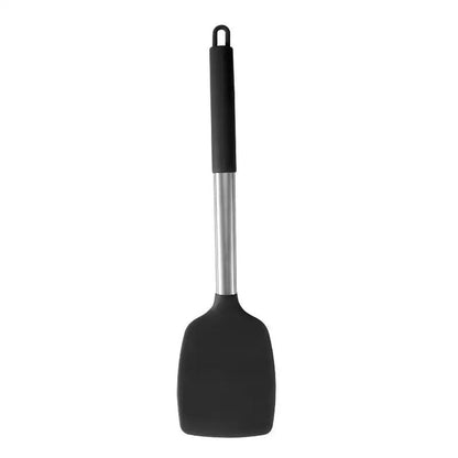 Spatule en silicone résistante à la chaleur pour poêle antiadhésive avec manche en acier inoxydable