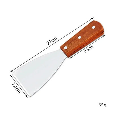 Spatule inox avec manche en bois mesurant 21 cm, idéale pour la cuisson et la pâtisserie