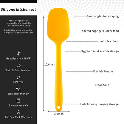 Spatule en silicone cuisine souple résistante chaleur pour racler et mélanger facilement, idéale pour diverses préparations.
