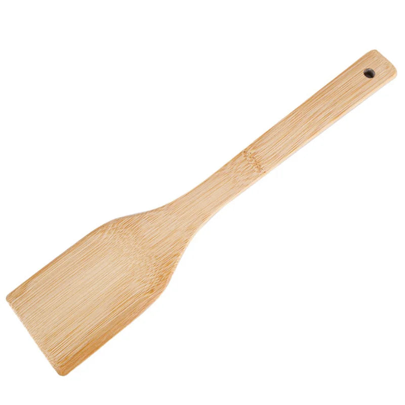 Spatules en Bambou – Set 3 pièces, incluant une spatule plate pour cuisiner avec style
