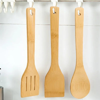 Spatules en Bambou – Set 3 pièces suspendues, parfaites pour la cuisine éco-responsable