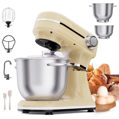 Robot pâtissier Suncok double bol inox avec accessoires pour la pâtisserie et la cuisson