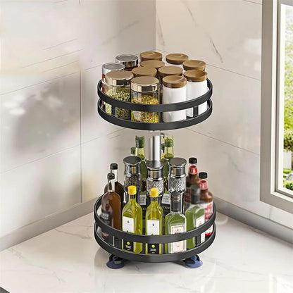 Support Épices Rotatif 360° – Gain de Place Cuisine pour organiser épices et huiles de manière pratique