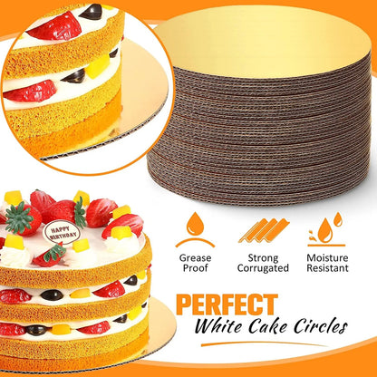 Supports à Gâteau Ronds Or Lot de 10 pour présenter des gâteaux avec élégance et style