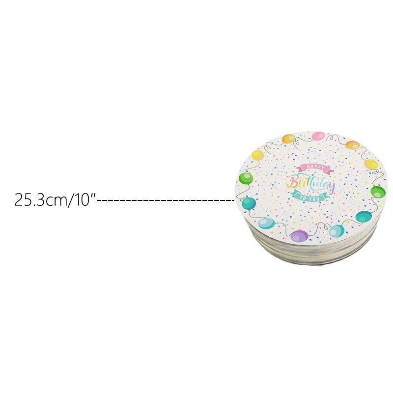Supports Gâteaux Jetables Solides - Lot de 20 avec design de fête coloré de 25,3 cm