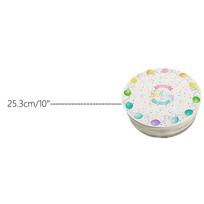 Supports Gâteaux Jetables Solides - Lot de 20 avec design de fête coloré de 25,3 cm
