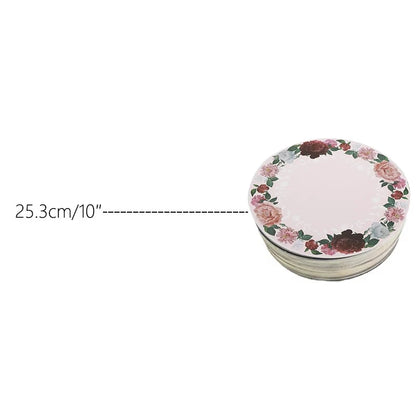 Supports Gâteaux Jetables Solides - Lot de 20 de 25.3 cm avec motif floral élégant