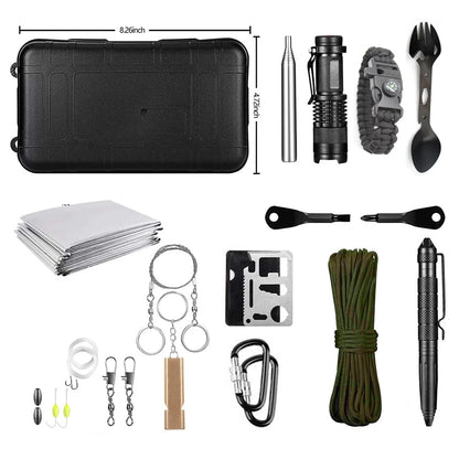 Kit de survie 72h famille – 3 à 4 personnes comprenant divers outils et accessoires de camping